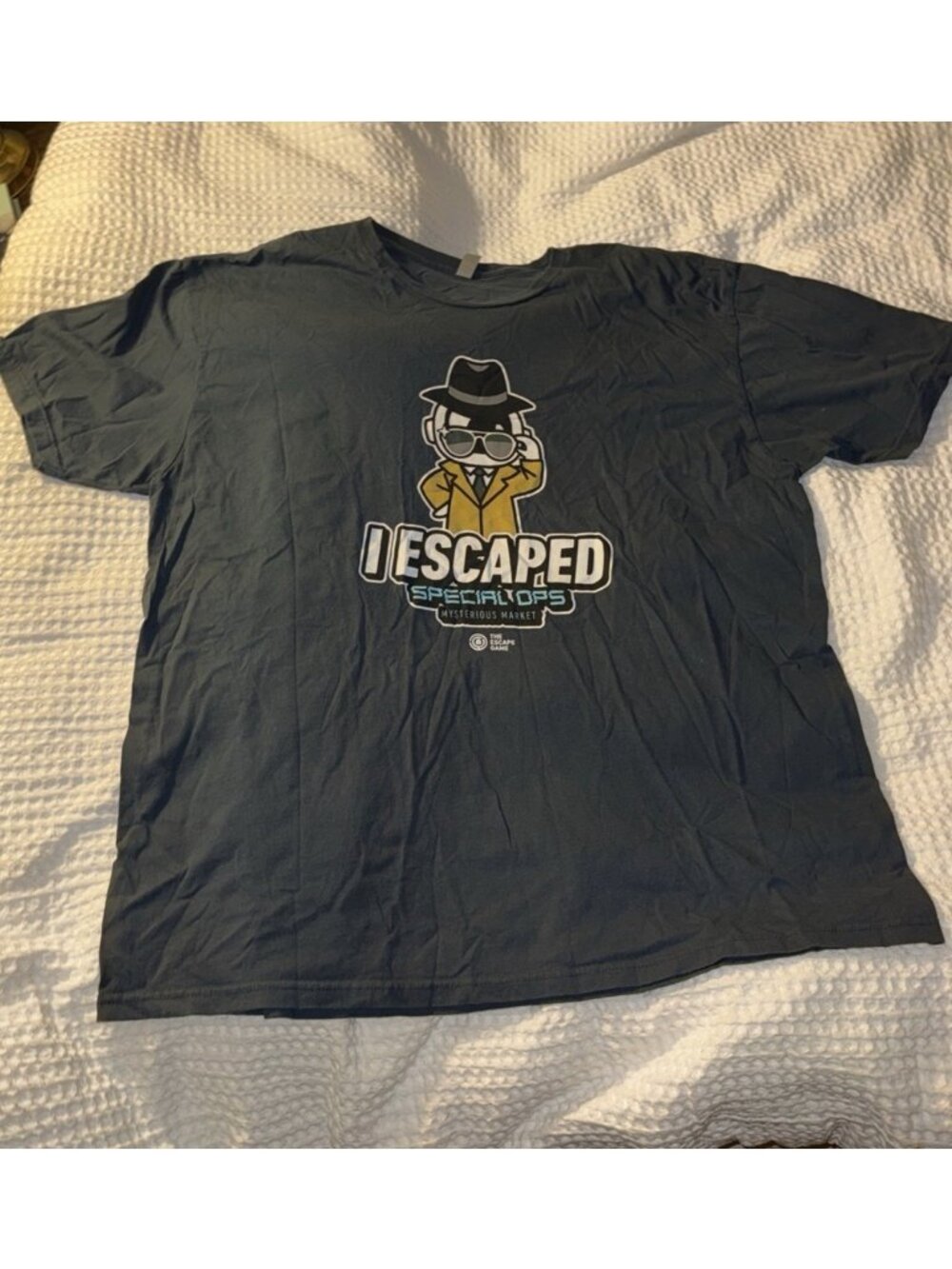 Mens Escapee 4XL Tee Shirt The Escape Game Cosmo Special Ops Mysterious Market